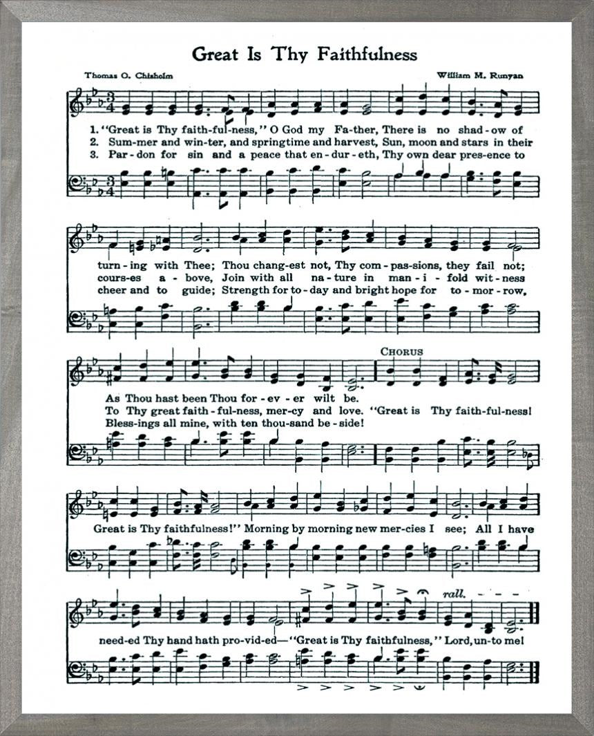 Framed Art-Great Is Thy Faithfulness (16 X 20) (Hymn Art)