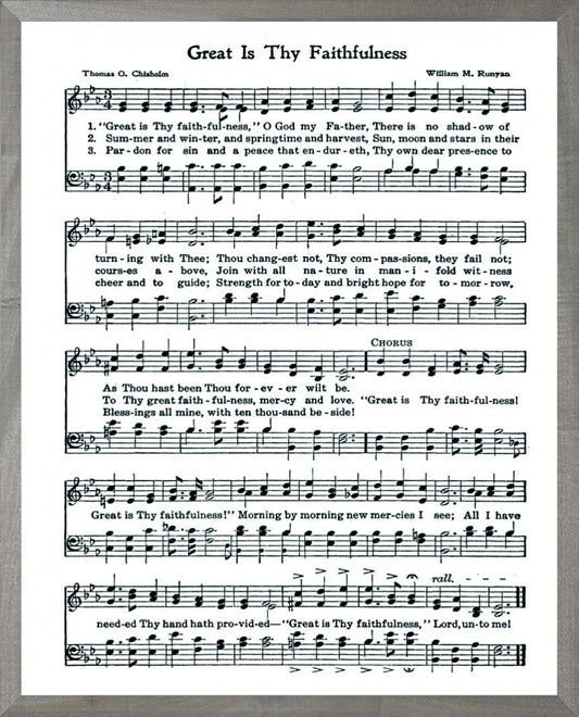 Framed Art-Great Is Thy Faithfulness (16 X 20) (Hymn Art)
