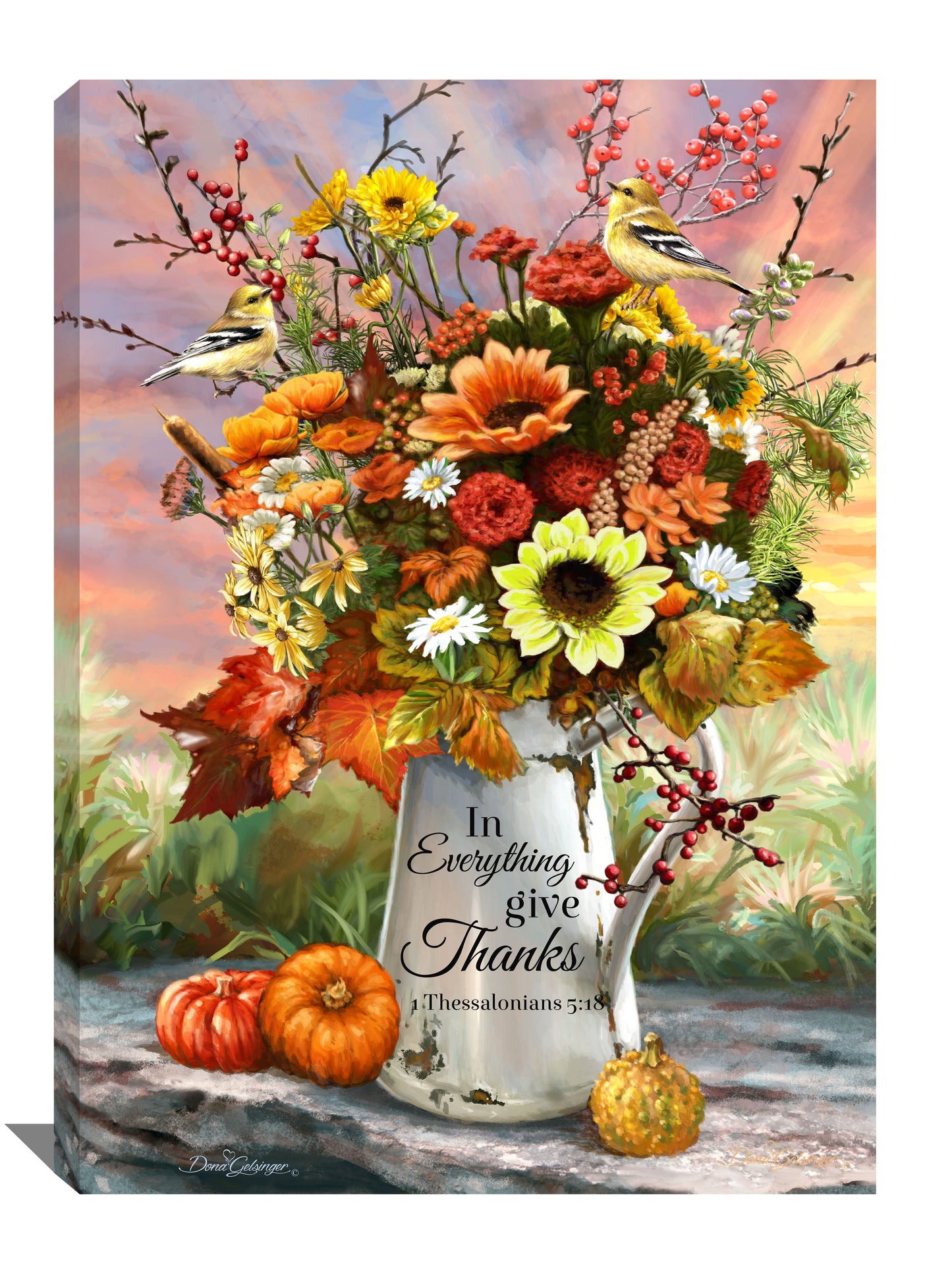 Frameless Canvas-In Everything Give Thanks (10 x 14)