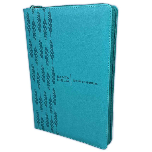 RVR 1960 Biblia de Promesas Letra Gigante (Promise Bible Giant Print)-Teal Leathersoft with Zipper