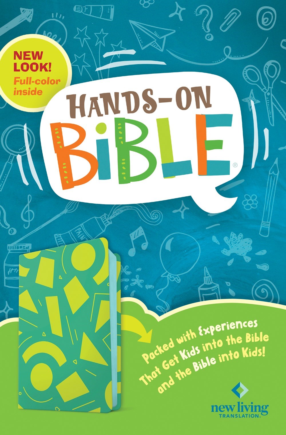 NLT Hands-On Bible (Third Edition)-Green Lines and Shapes LeatherLike