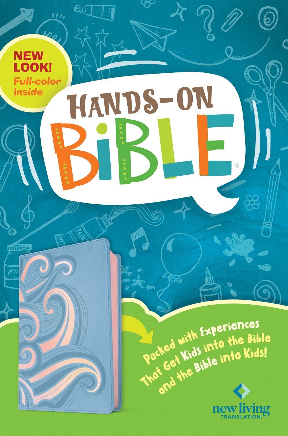 NLT Hands-On Bible (Third Edition)-Periwinkle Pink Waves LeatherLike