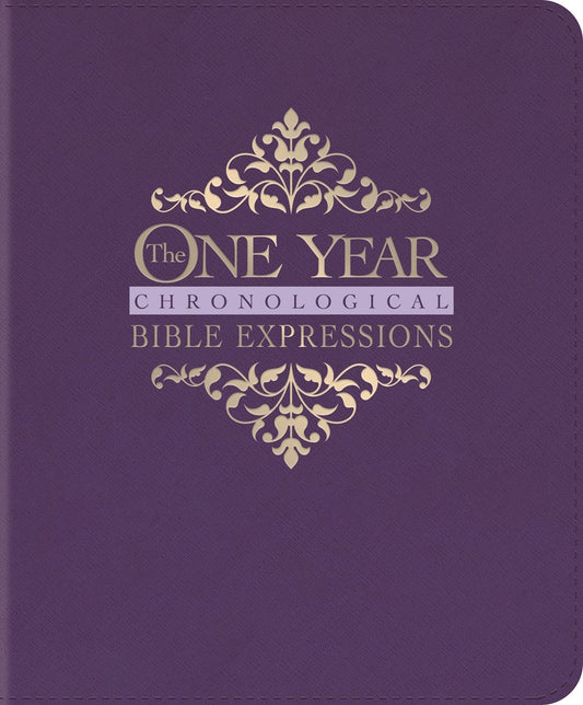 NLT The One Year Chronological Bible Expressions-Imperial Purple LeatherLike