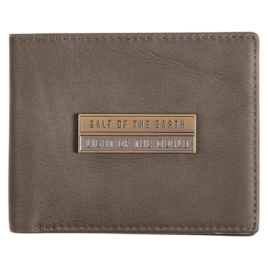 Wallet-Genuine Leather-Salt Of the Earth Badge-Gray