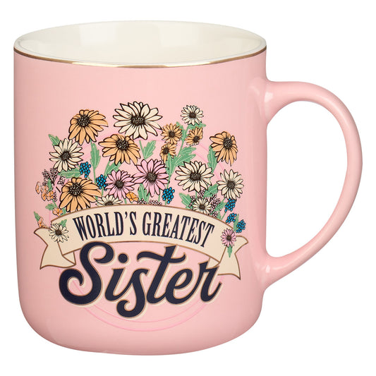 Mug-World's Greatest Sister-Pink/White Daisies