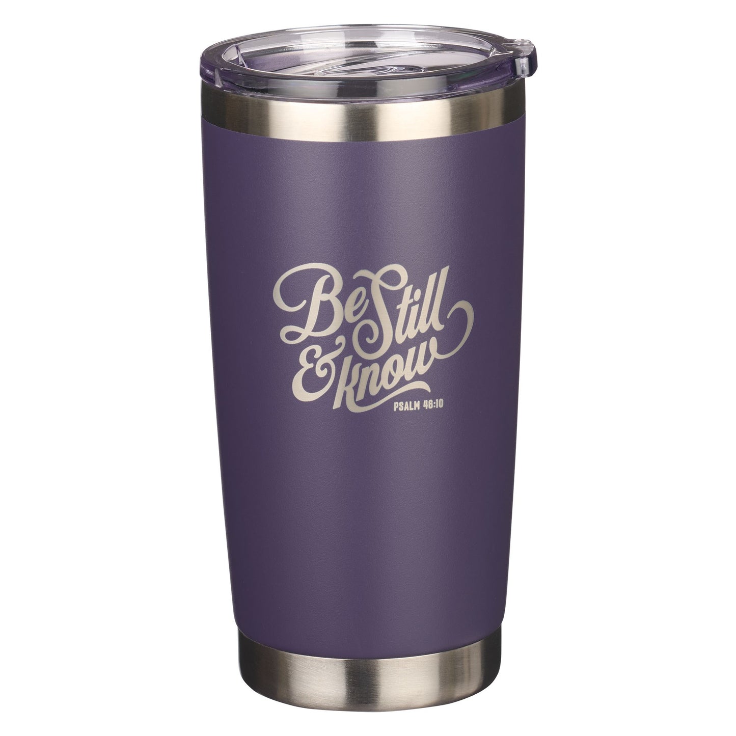 Travel Mug-Be Still & Know Ps. 46:10-Purple