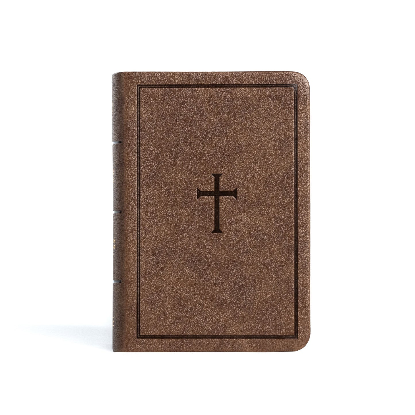 CSB Large Print Compact Reference Bible-Brown Leathertouch