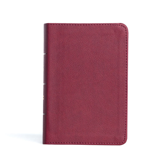 CSB Large Print Compact Reference Bible-Cranberry Leathertouch