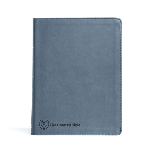 CSB Life Counsel Bible-Slate Blue LeatherTouch Indexed