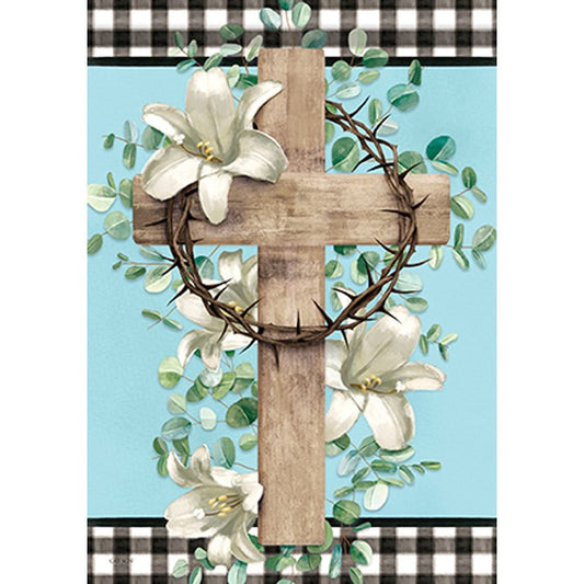 Flag-Garden-Durasoft-Cross & Crown (12.5" x 18")