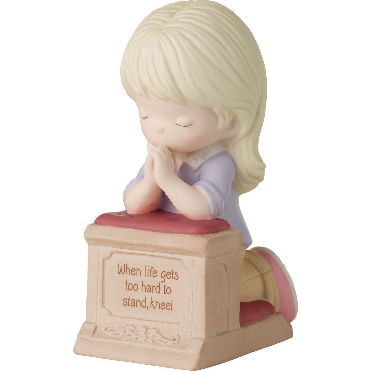 Figurine-When Life Gets Too Hard To Stand  Kneel Blonde Hair/Light Skin (4.75")