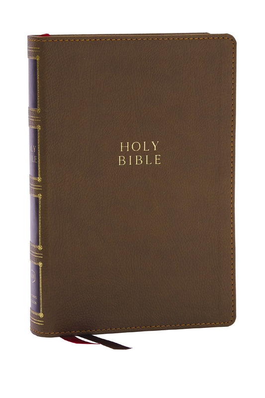 KJV Compact Center-Column Reference Bible (Comfort Print)-Brown Leathersoft