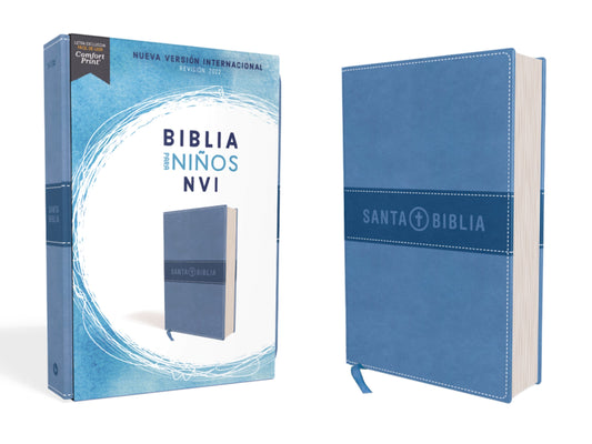 NVI Holy Bible For Kids (Revised Text 2022) (Biblia Para Ninos  Texto Revisado 2022)-Sky Blue Leathersof