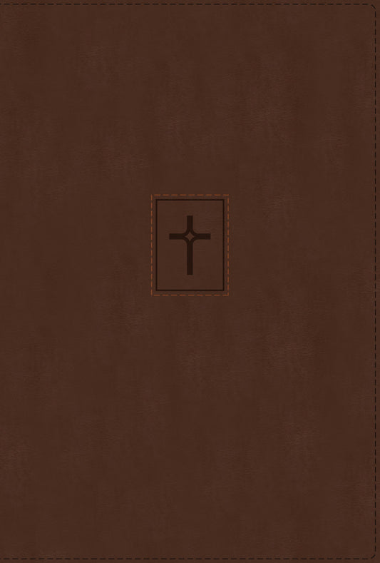 NIV Thinline Bible/Large Print (Comfort Print)-Brown Leathersoft Indexed