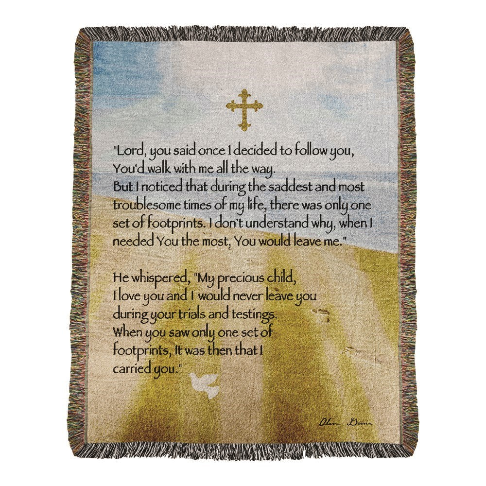 Throw-Footprints-Walk With Me-Tapestry (50" x 60")