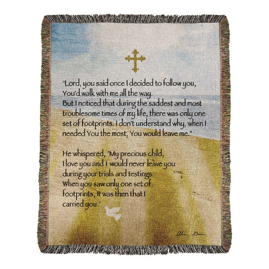 Throw-Footprints-Walk With Me-Tapestry (50" x 60")
