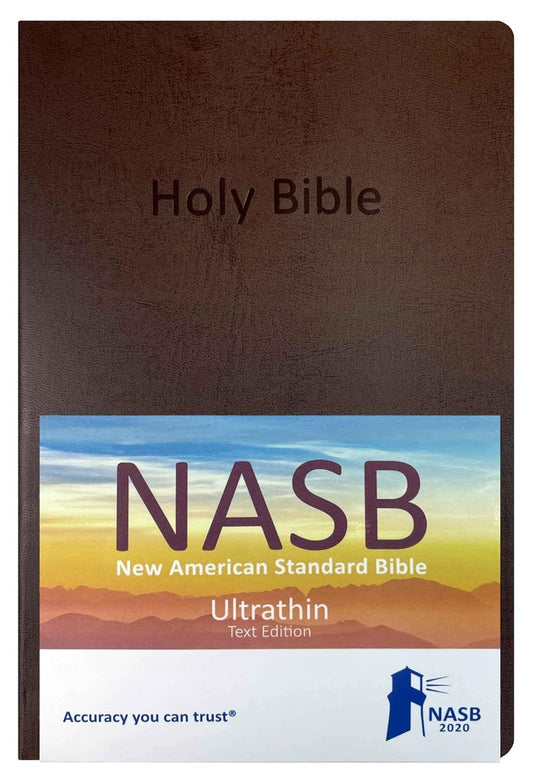 NASB 2020 Ultrathin Text Edition-Brown Flush-Cut Leathertex