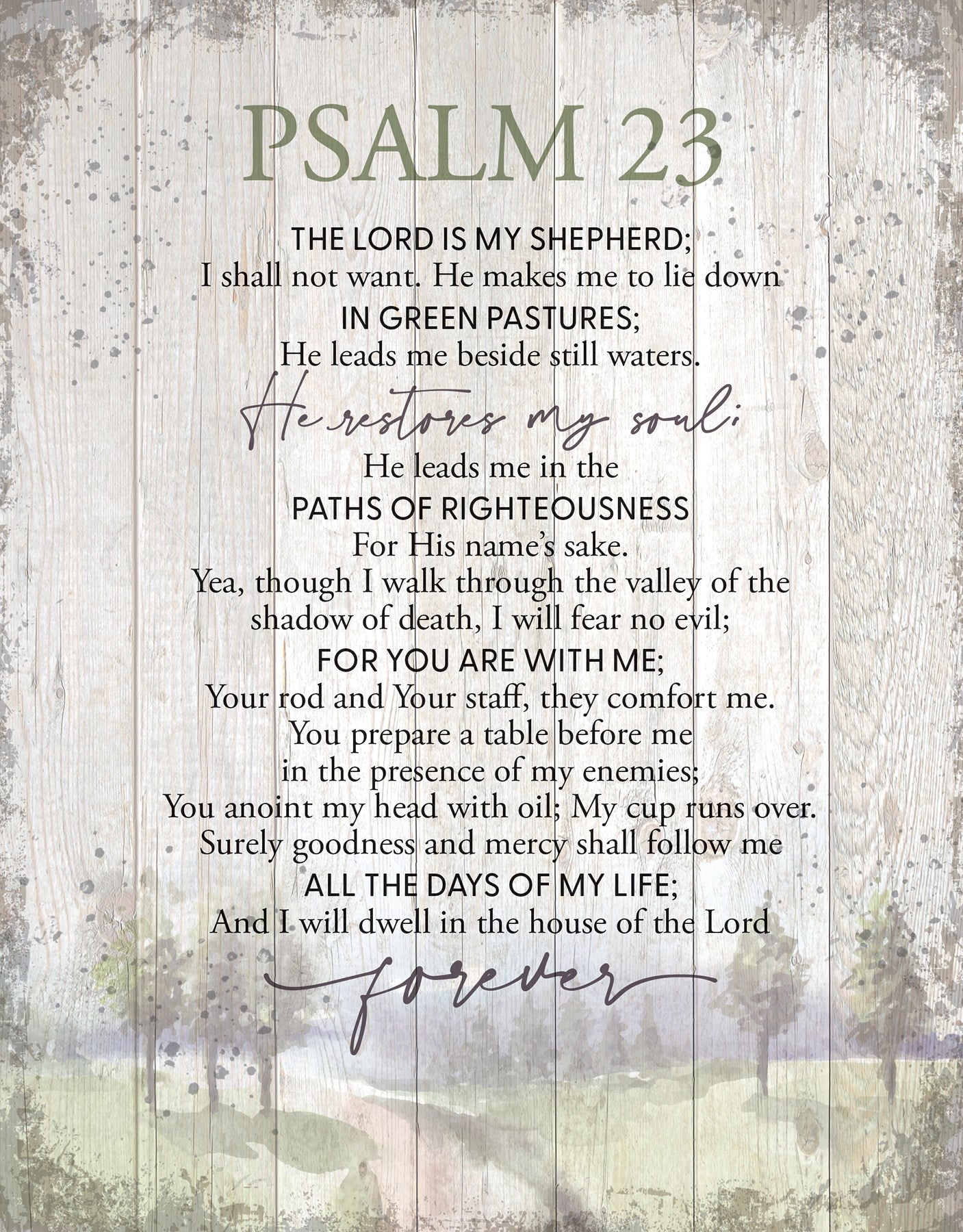 Wall Plaque-Timberland Art 11.75X15-Psalm 23