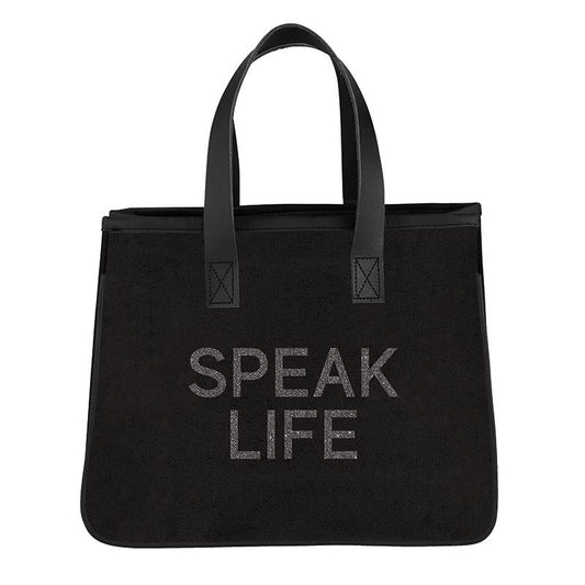 Mini Tote Bag-Speak Life (11" X 9.5" W/6" Gusset)-Canvas
