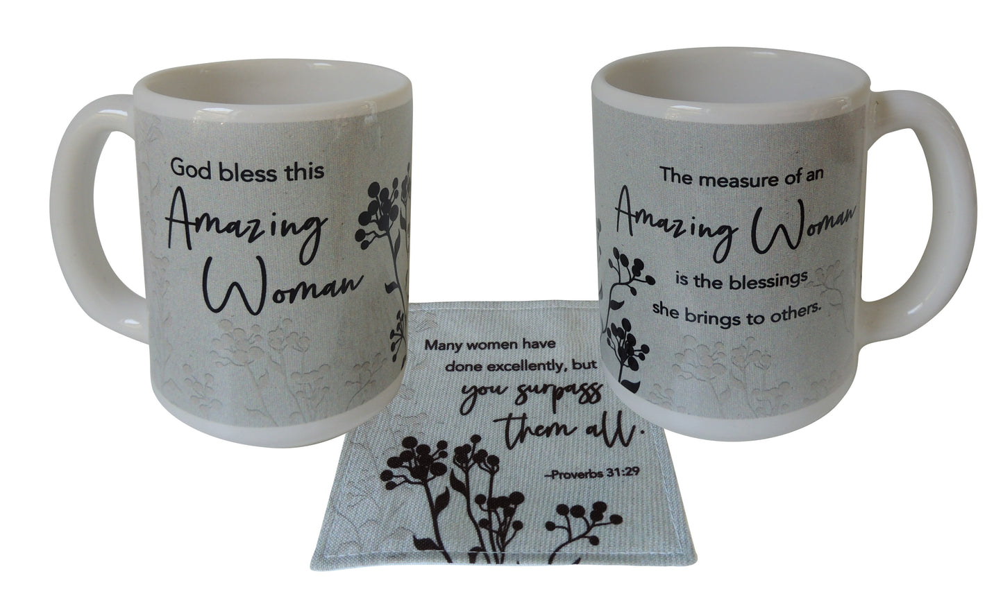Mug w/Fabric Coaster-Amazing Woman