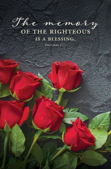 Bulletin-The Memory Of The Righteous Is A Blessing (Pack Of 100)
