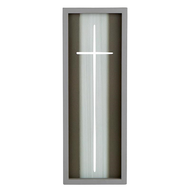 Framed Cross-Black/Grey (4.53" x 12.52" x .75")