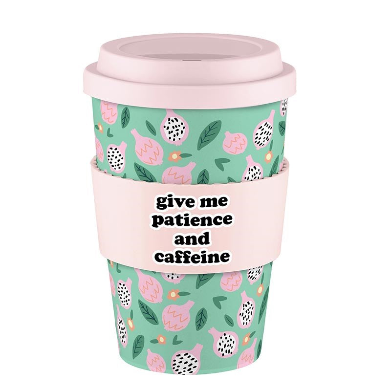 Travel Cup-Give Me Patience And Caffeine-Bamboo (13 Oz)