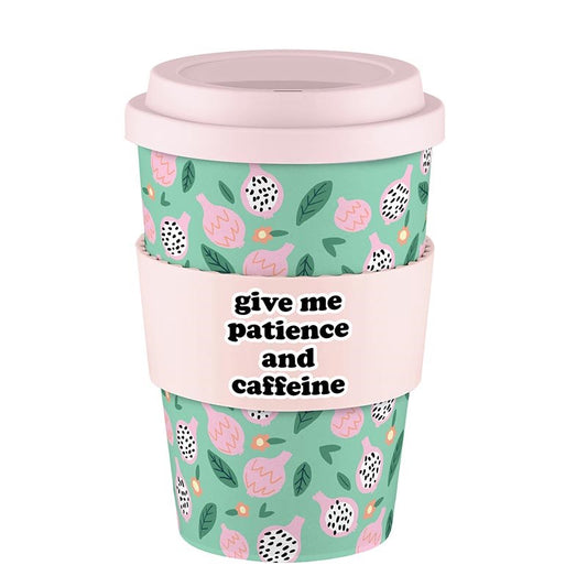 Travel Cup-Give Me Patience And Caffeine-Bamboo (13 Oz)