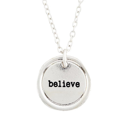 Necklace-Sealed In Faith Pendant-Believe (22")