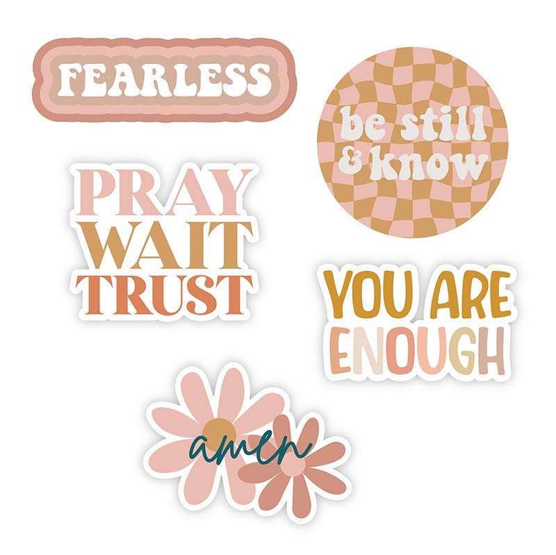 Boho Sticker Pack-(Approx 3" x 3" Each) (Set Of 5 Assorted Stickers)