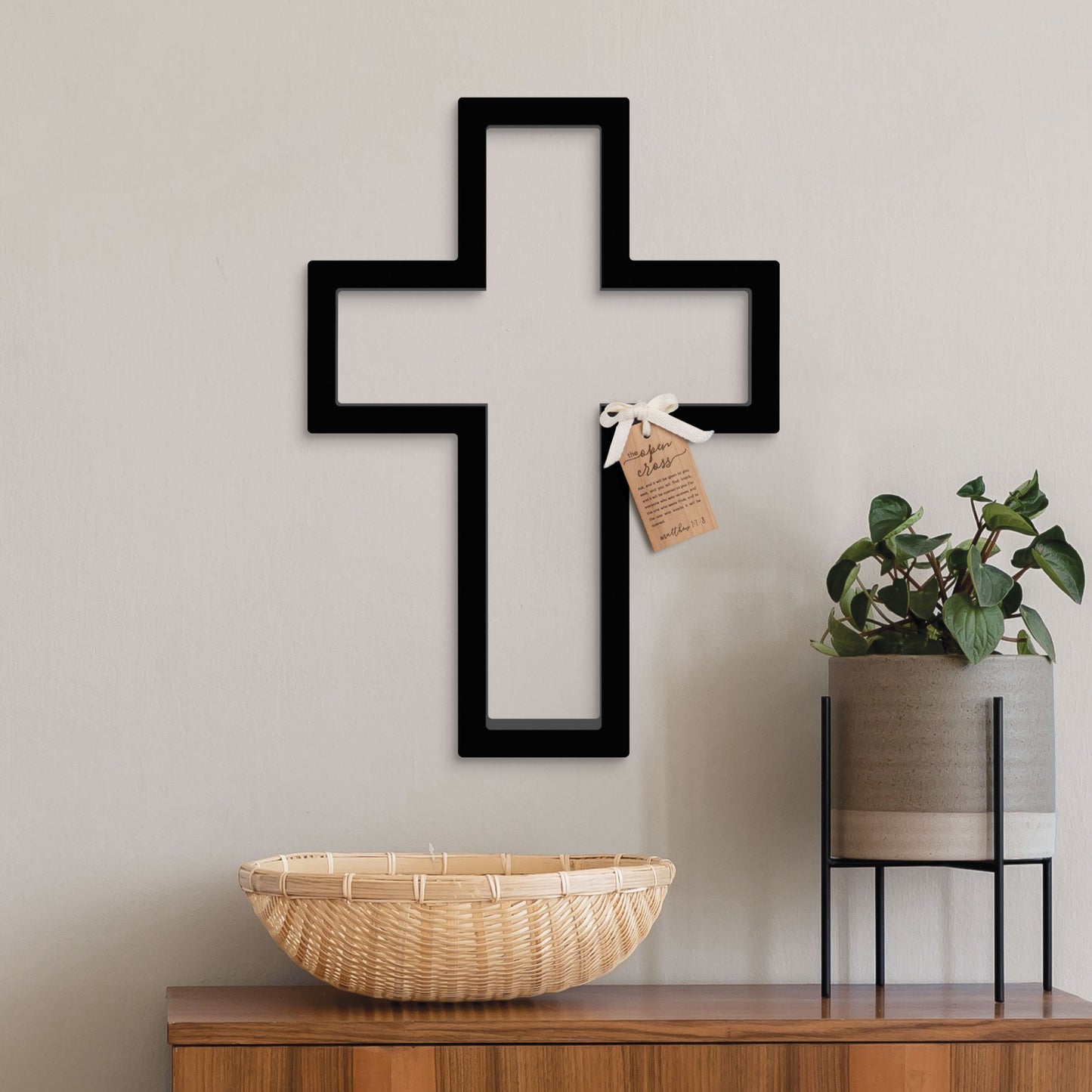Wall Cross-Open Cross w/Tag (12.75 x 18)