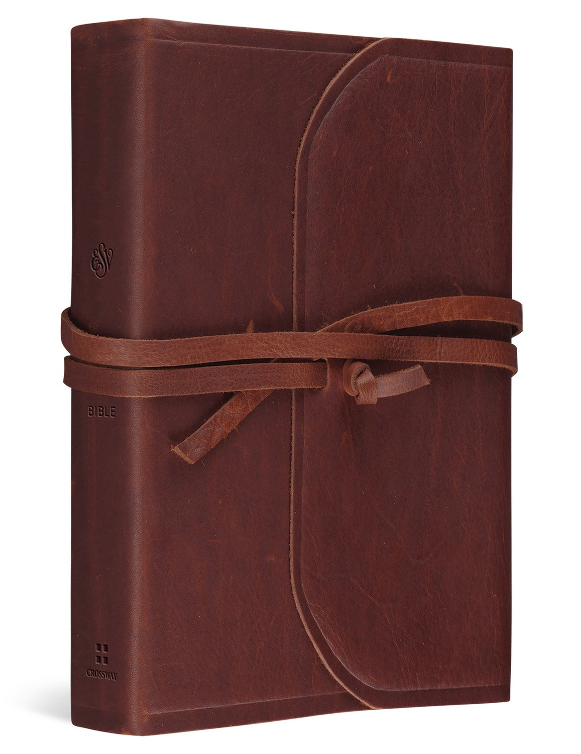 ESV Student Study Bible-Brown Natural Leather  Flap With Strap