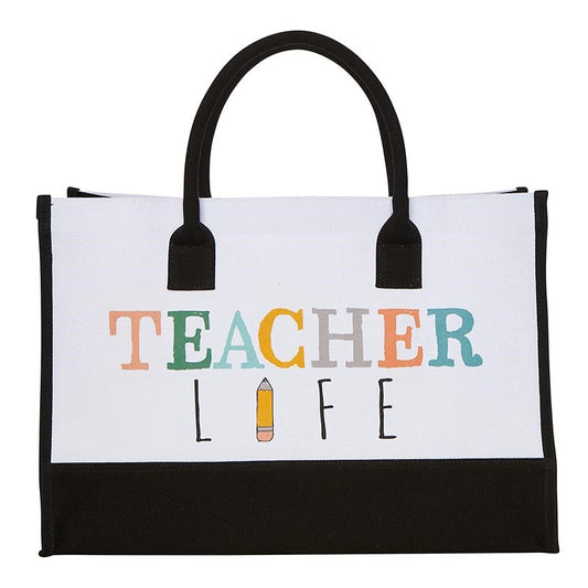 Canvas Tote-Teacher Life (17" x 12" x 7")