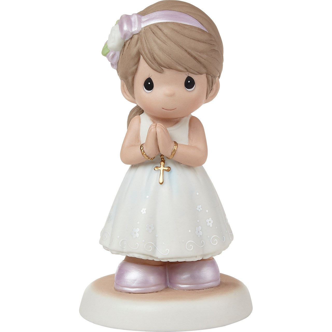 Figurine-Blessings On Your First Communion-Girl (Brunette)