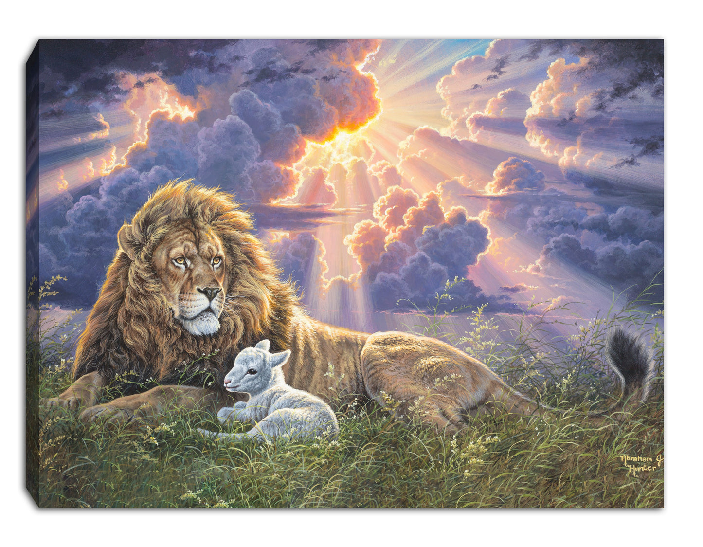 Mini Canvas-Perfect Peace/Lion and The Lamb LED Tabletop w/Timer (8" x 6")