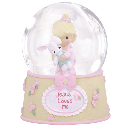 Musical Snow Globe-Jesus Loves Me/Bunny-Girl