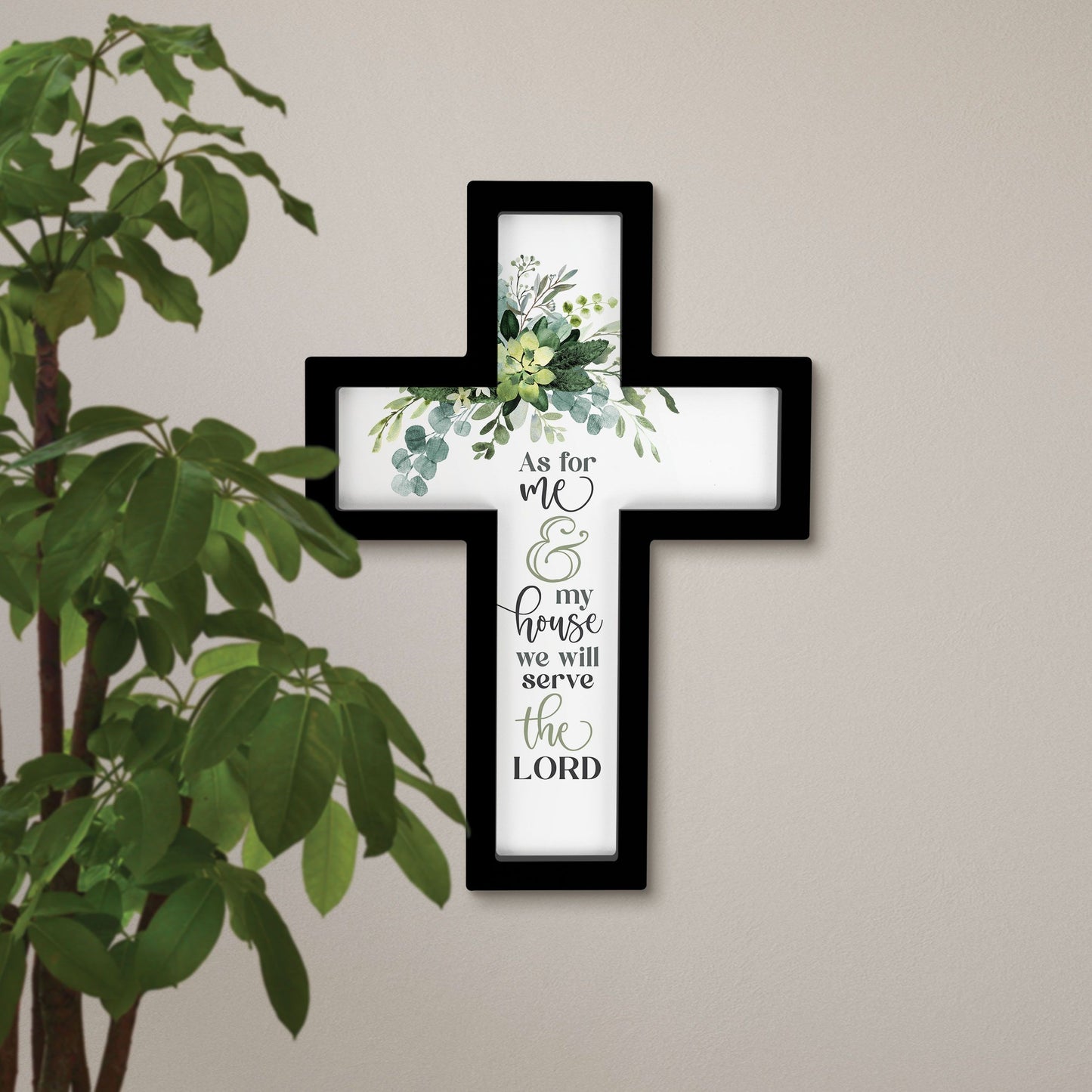 Wall Cross-As For Me & My House (12.75 x 18")