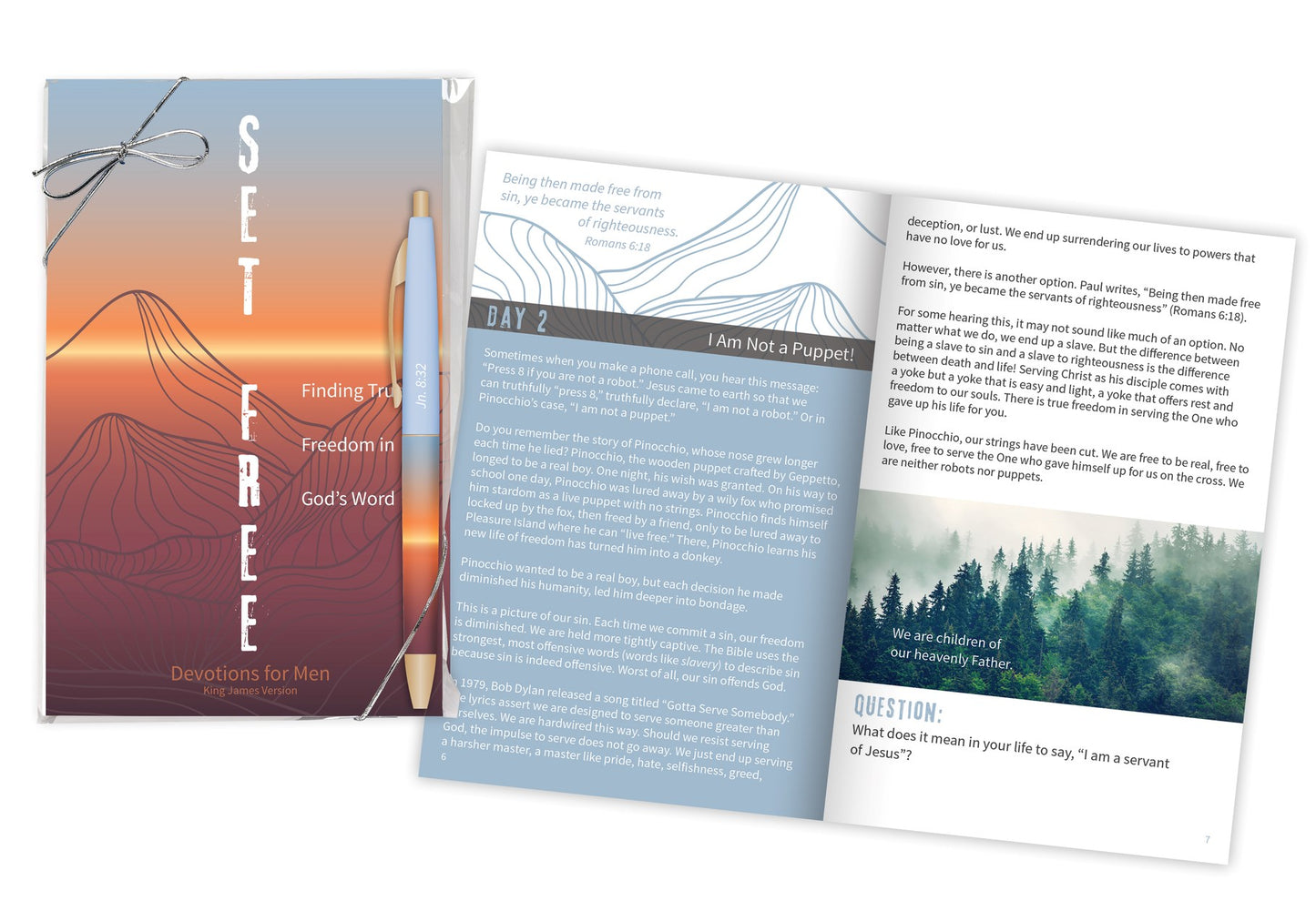 Gift Set-Set Free (KJV) w/Devotional Book & Pen