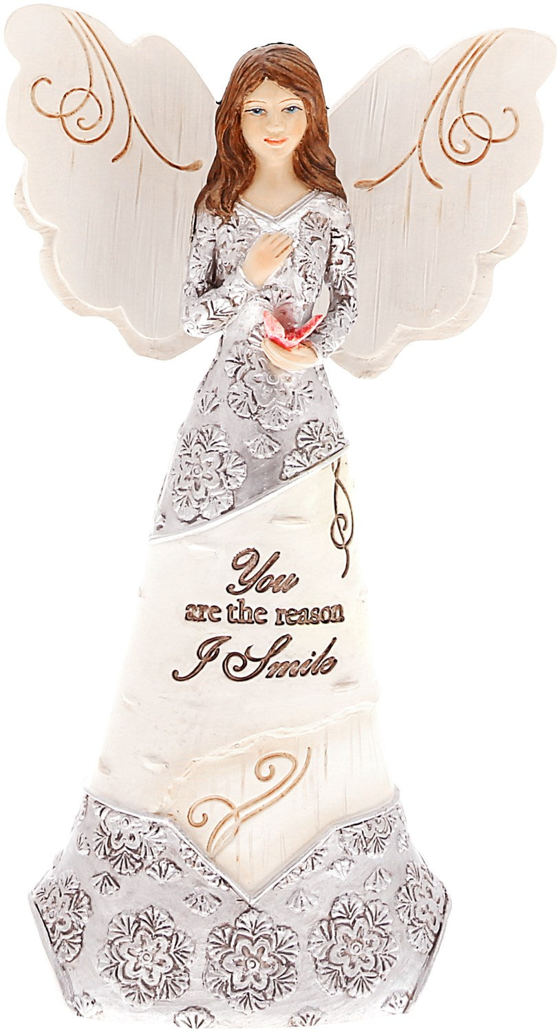 Figurine-You're The Reason I Smile-Angel Holding Butterfly-6"