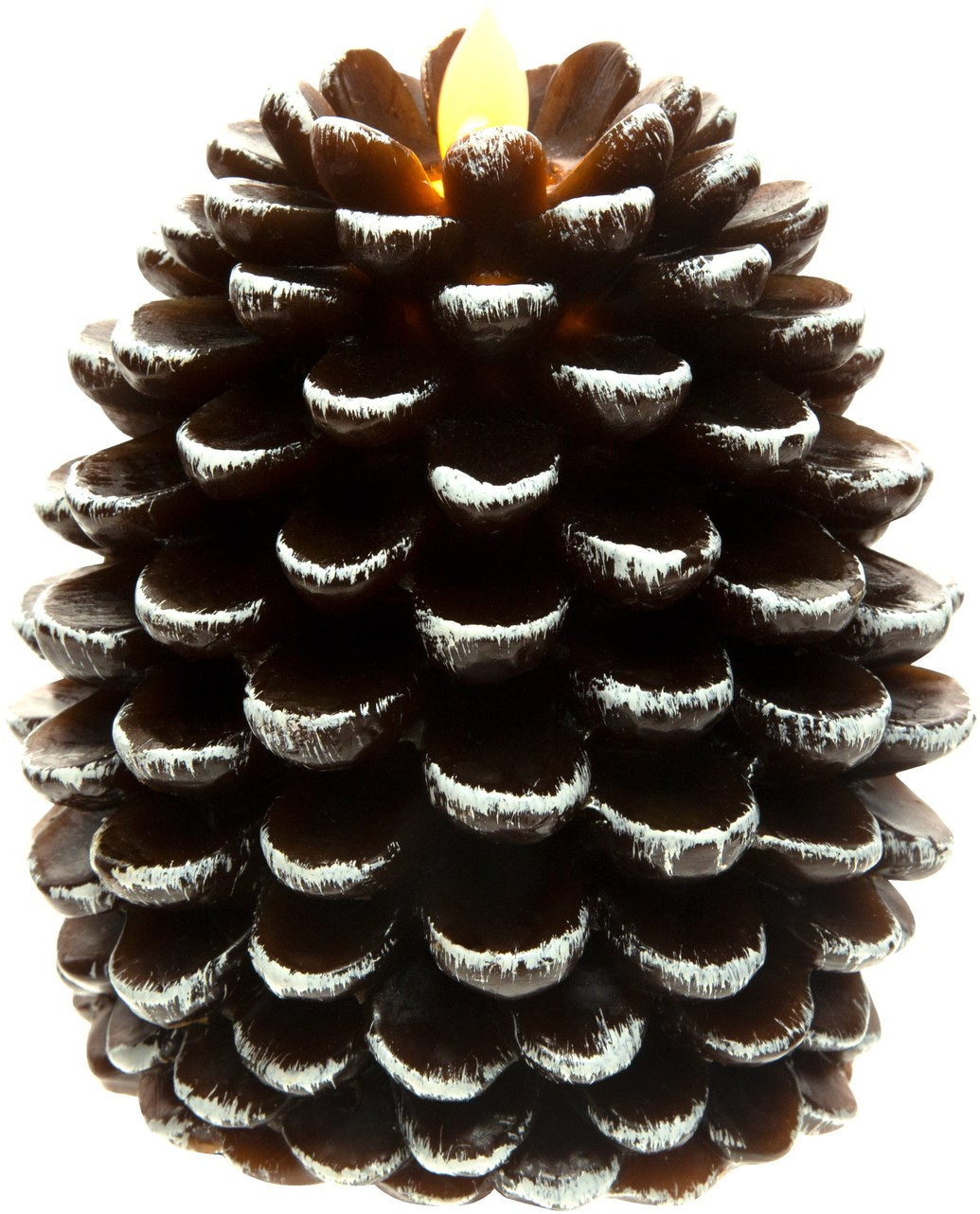 Candle-Brown Pine Cone-Realistic Flame LED Candle-5"