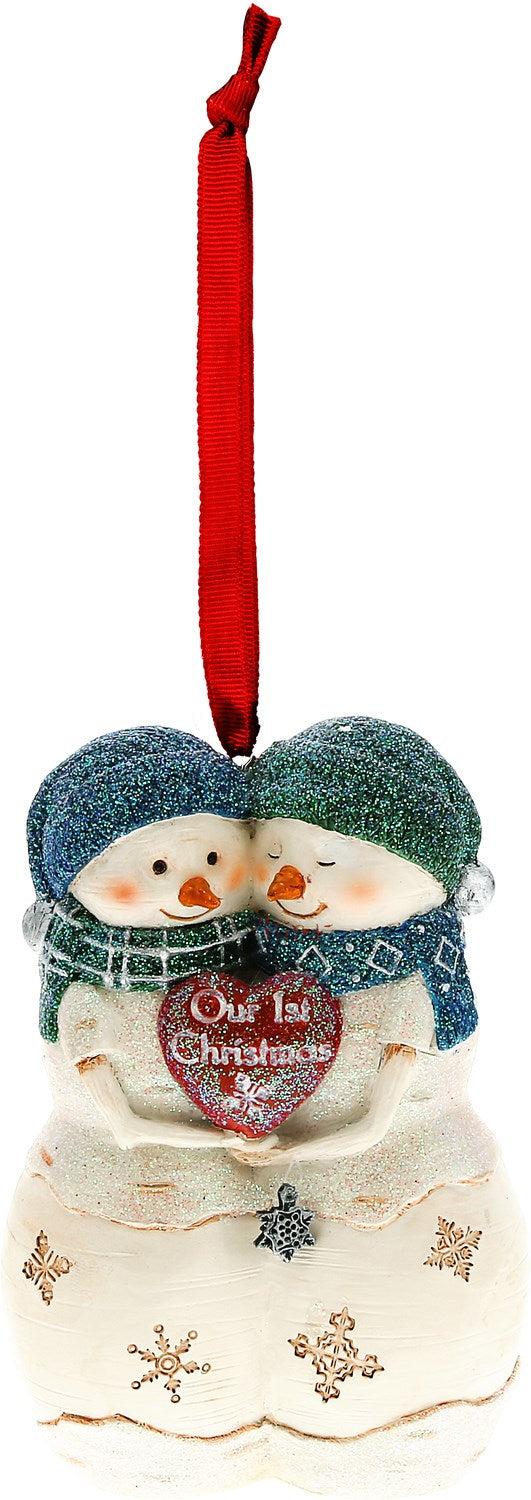 Ornament-Snowcouple-Our 1st Christmas-4"