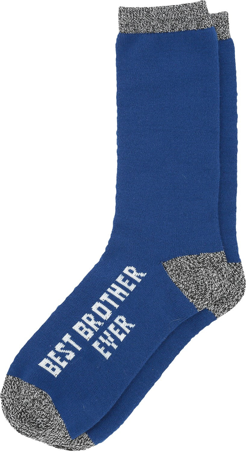 Socks-Men's Crew Socks-Best Brother Ever-Blue/Gray
