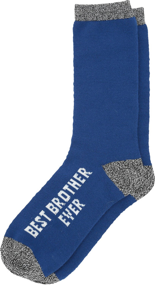 Socks-Men's Crew Socks-Best Brother Ever-Blue/Gray