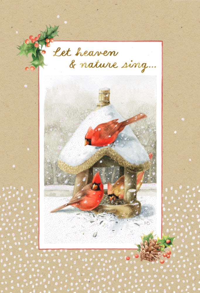 Boxed Card-Christmas-Marjolein Bastin Cardinals-Nature Sings (Box Of 18)