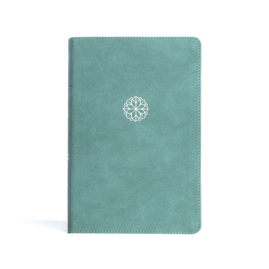 CSB Personal Size Giant Print Bible-Earthen Teal LeatherTouch Indexed