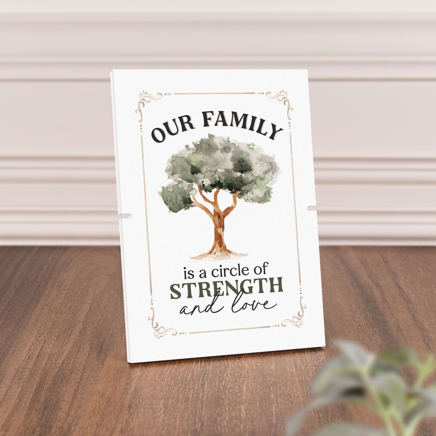 Story Board Plaque-Our Family Is-5x7