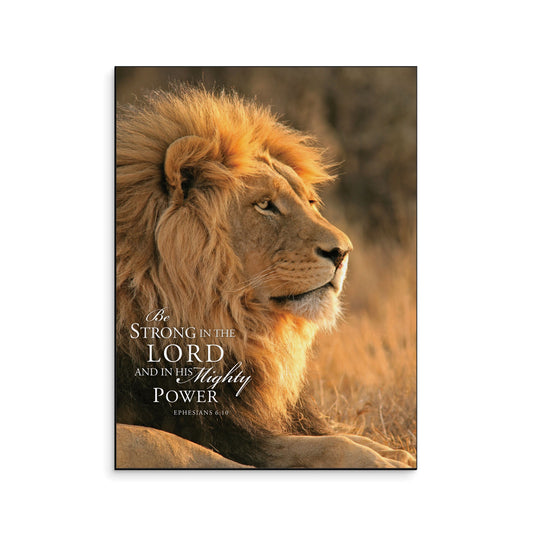 Wall Art Prints-Be Strong In The Lord-Lion (16" x 12")
