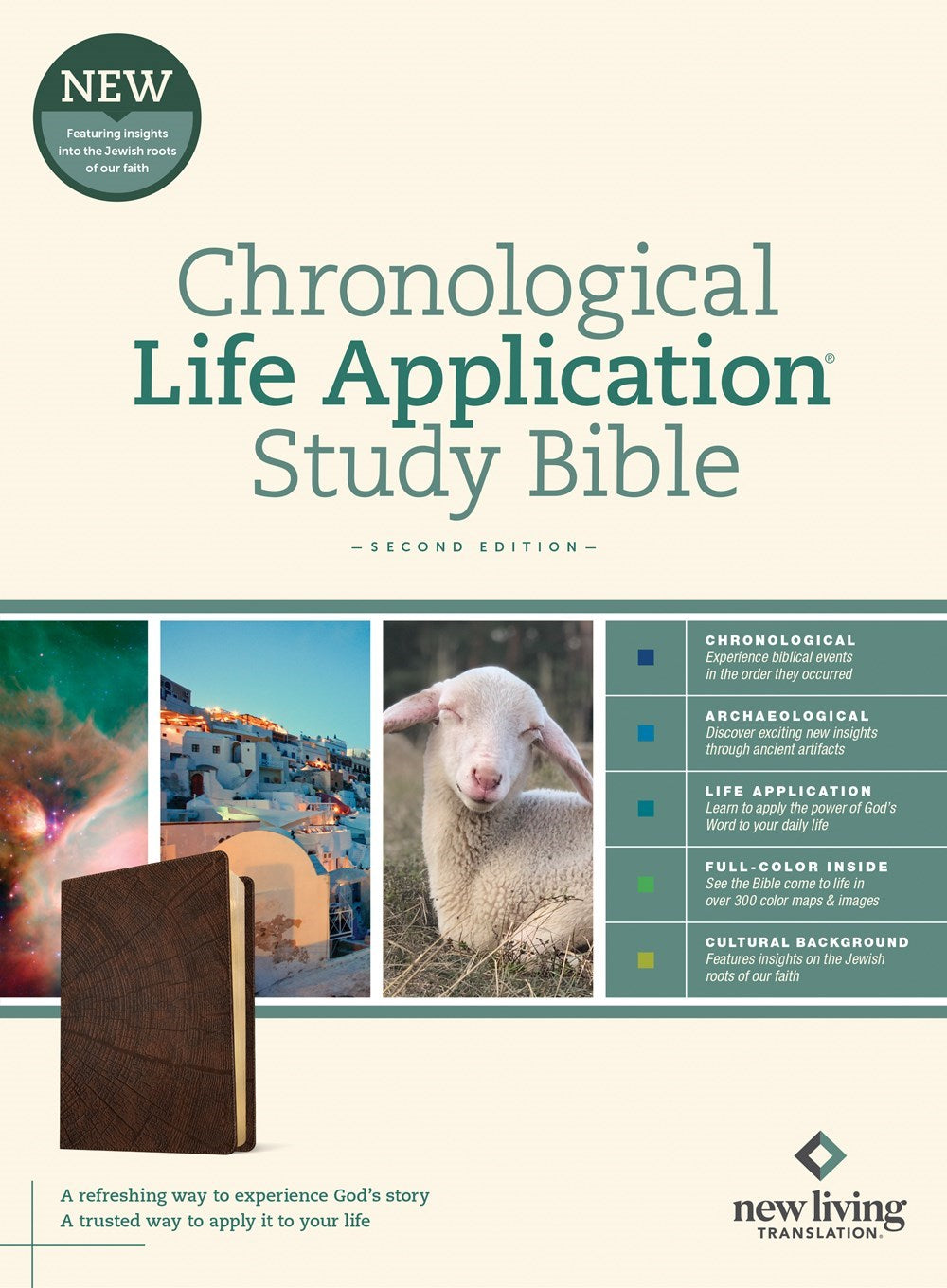 NLT Chronological Life Application Study Bible (Second Edition)-Heritage Oak Brown LeatherLike