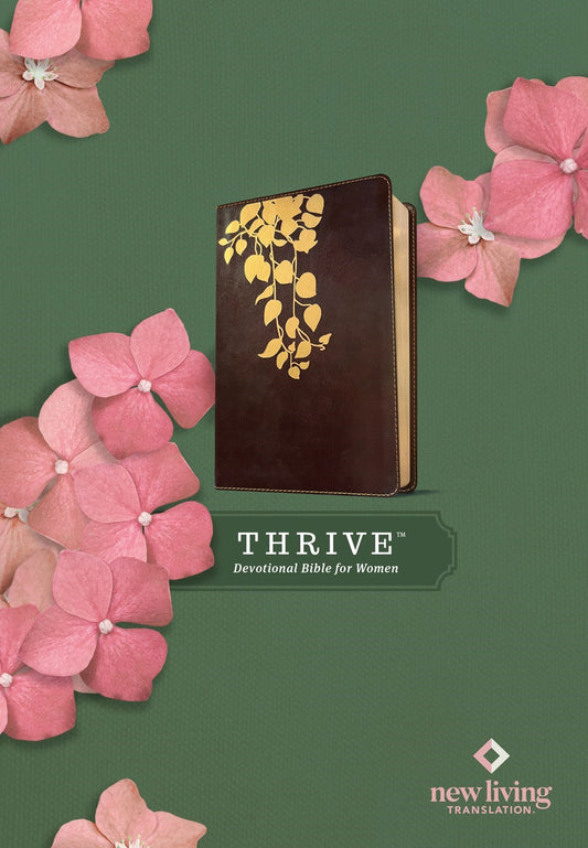 NLT THRIVE Devotional Bible For Women-Cascade Deep Brown LeatherLike