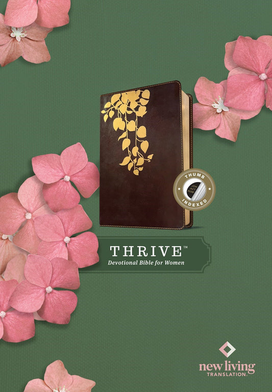 NLT THRIVE Devotional Bible For Women-Cascade Deep Brown LeatherLike Indexed